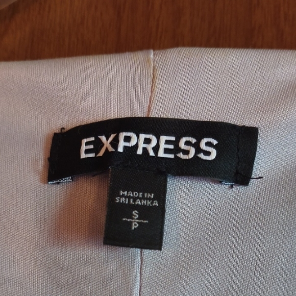 EXPRESS Light Gray Lined Faux Wrap Dress Size Small - Picture 2 of 5